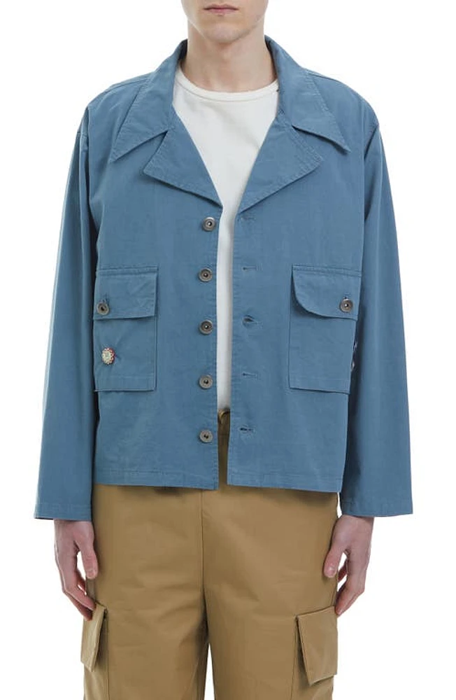 FOUND Patina Cotton Utility Jacket Vintage Blue at Nordstrom,