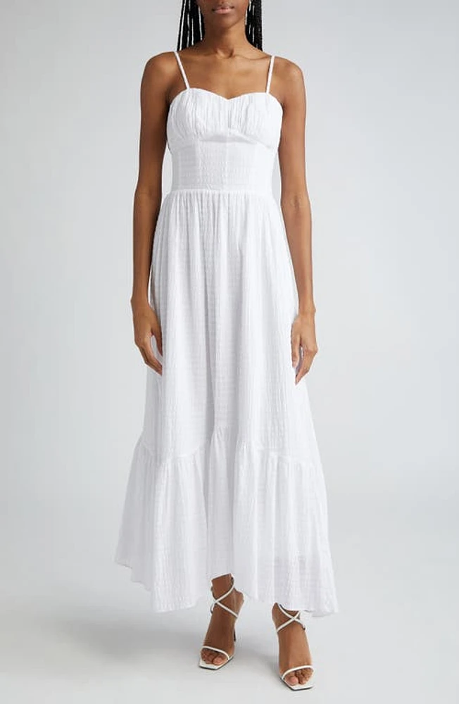 Ramy Brook Laylah Seersucker Maxi Sundress Ivory Textured Cotton at Nordstrom,