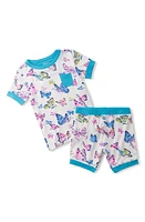 Hatley Kids' Butterfly Print Fitted Two-Piece Short Pajamas White at Nordstrom,