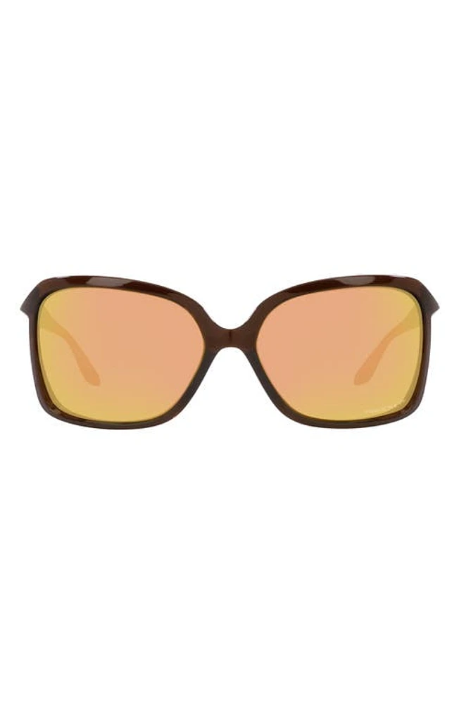 Oakley Wildrye 61mm Prizm Polarized Butterfly Sunglasses in Rose Gold at Nordstrom