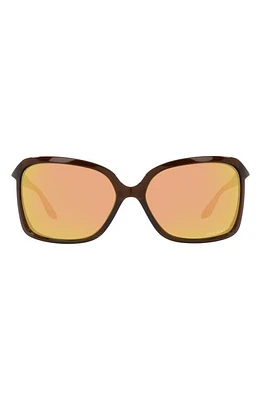 Oakley Wildrye 61mm Prizm Polarized Butterfly Sunglasses in Rose Gold at Nordstrom