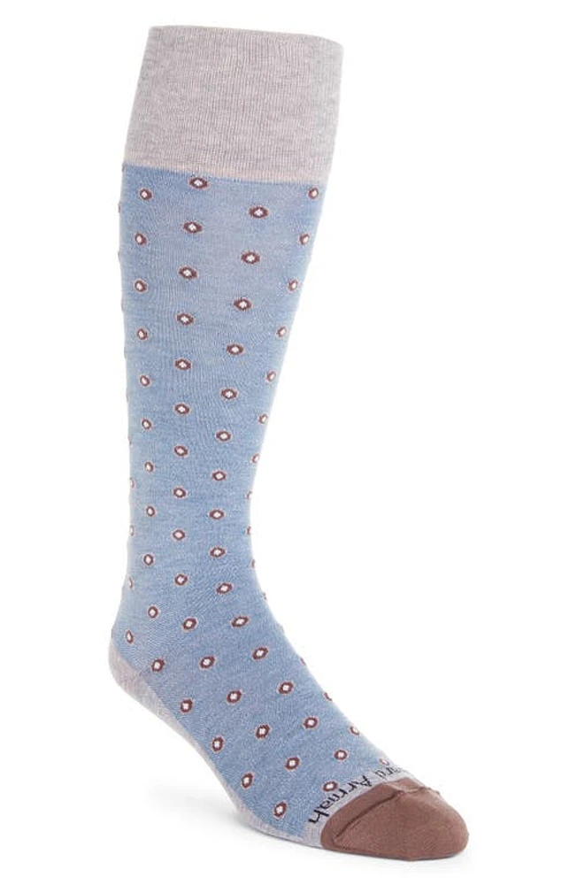 EDWARD ARMAH Shadowed Dot Tall Compression Dress Socks in Gray at Nordstrom