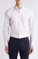 BOSS Hank Slim Fit Micropattern Stretch Dress Shirt Light Pink at Nordstrom,