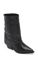 AZALEA WANG Portabella Foldover Shaft Pointed Toe Bootie in Black at Nordstrom, Size 6