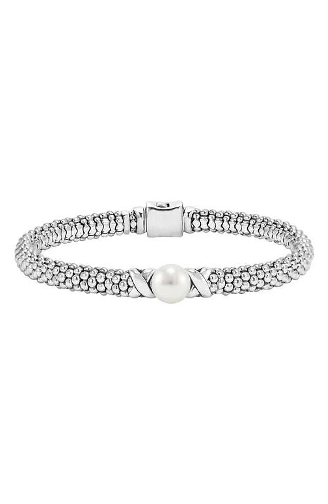 LAGOS Luna Pearl Rope Bracelet in Silver/Pearl at Nordstrom