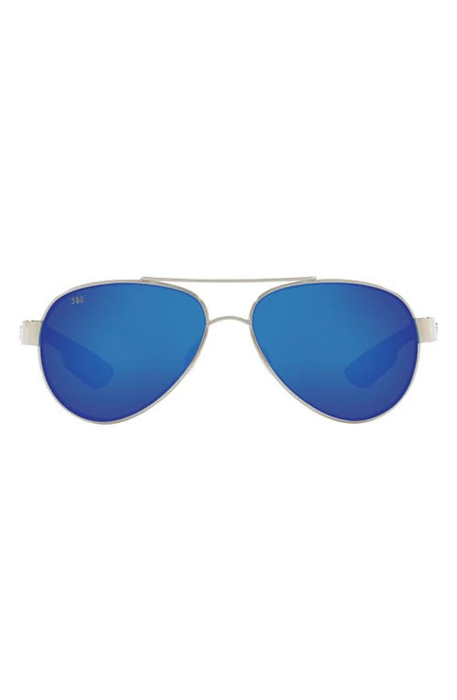 Costa Del Mar 56mm Polarized Aviator Sunglasses in Light Grey at Nordstrom