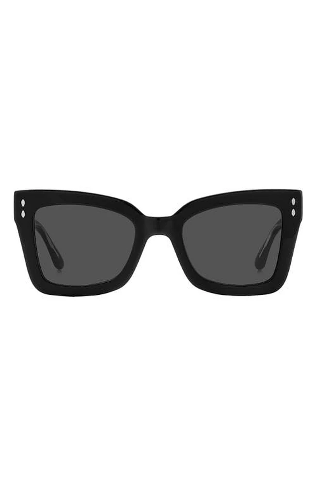 Isabel Marant 52mm Flared Rectangular Sunglasses in Black /Grey at Nordstrom