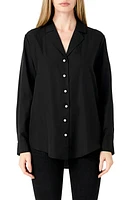 Endless Rose Notched Lapel Long Sleeve Button-Up Shirt at Nordstrom,