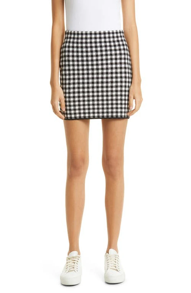 ATM Anthony Thomas Melillo Gingham Jacquard Minskirt in Black/White at Nordstrom, Size Large