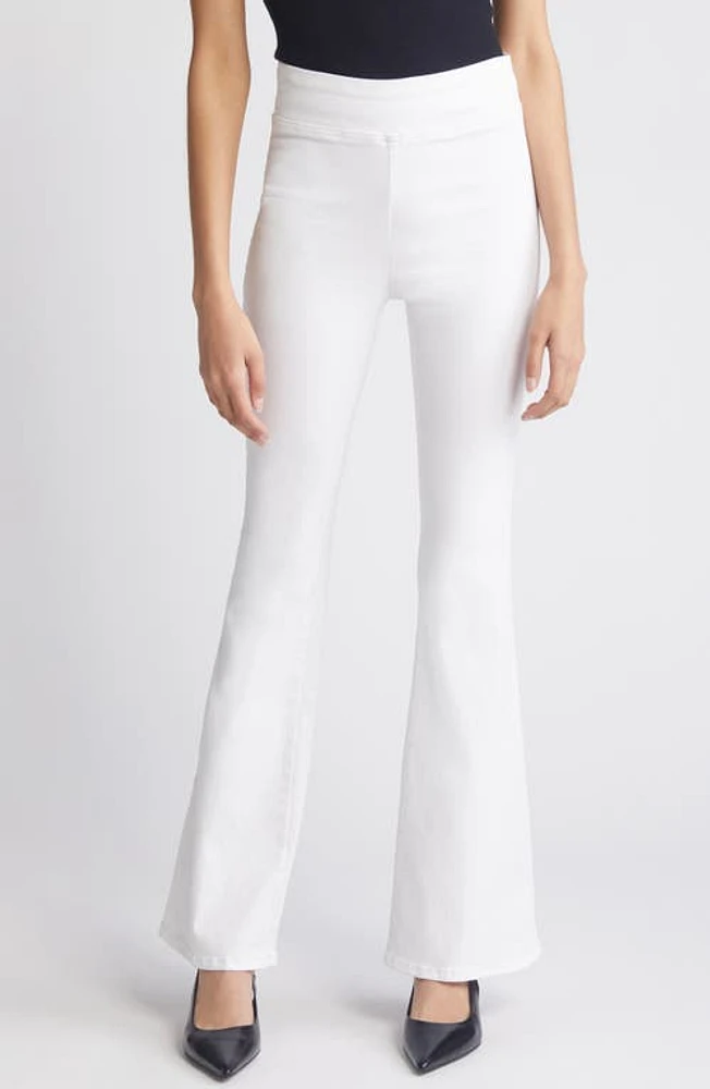 FRAME The Jet Set Flare Pull-On Jeans White at Nordstrom,