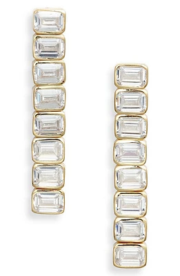 SHYMI Emerald Cut Drop Earrings in Gold/White at Nordstrom