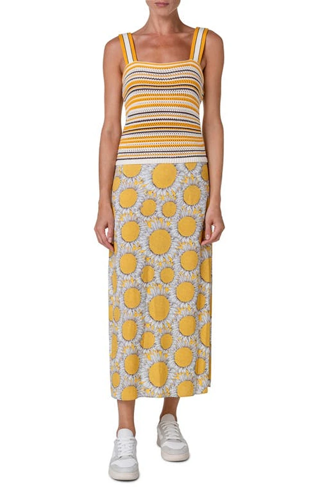 Akris punto Hello Sunshine Mixed Media Sundress Sun-Cream-Nutmeg at Nordstrom,