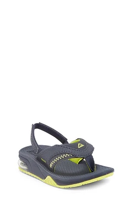 Reef Kids' Little Fanning Flip Flop Lime/Navy at Nordstrom, M