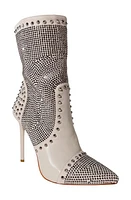 AZALEA WANG Carol Studded Stiletto Bootie in Bone at Nordstrom, Size 8.5