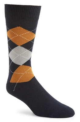 Canali Argyle Cotton Dress Socks in Navy at Nordstrom, Size Medium