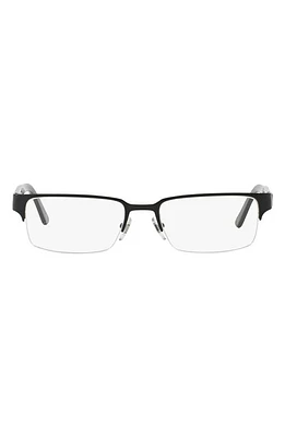 Versace 53mm Rectangle Optical Glasses in Matte Black at Nordstrom