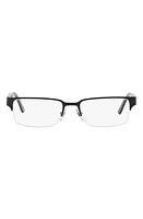 Versace 53mm Rectangle Optical Glasses in Matte Black at Nordstrom