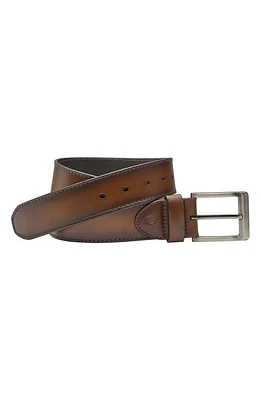 Johnston & Murphy Burnished Edge Leather Belt Brown at Nordstrom,