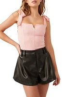 Free People Lola Shoulder Tie Seamed Bodysuit at Nordstrom,