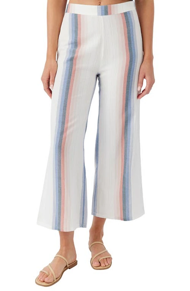 O'Neill Raegan Stripe Crop Flare Pants Winter White at Nordstrom,