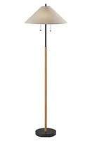 ADESSO LIGHTING Palmer Floor Lamp in Black /Natural Wood at Nordstrom