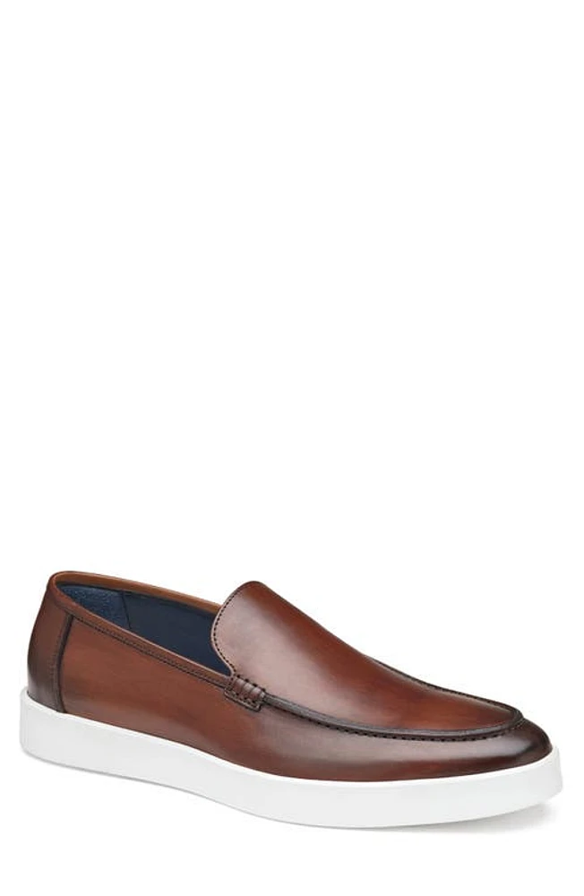 JOHNSTON & MURPHY COLLECTION Bolivar Moc Toe Slip-On Sneaker Brown Italian Calfskin at Nordstrom,