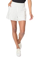 GIBSONLOOK Pinstripe Elastic Shorts Parchment at Nordstrom,