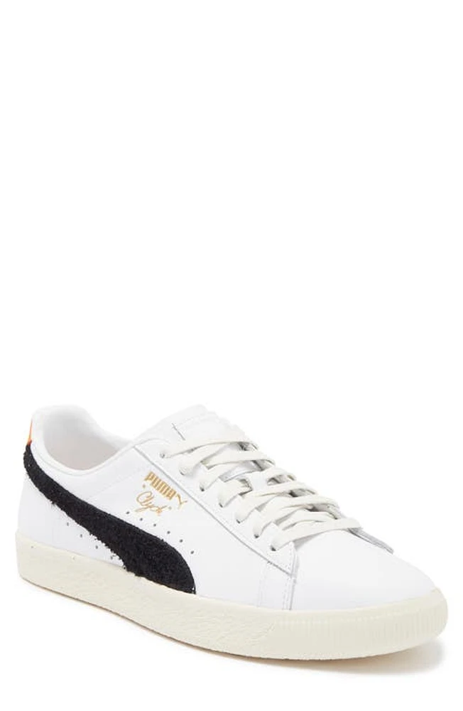 Puma Clyde Sneaker White-Puma Black-Orange at Nordstrom,