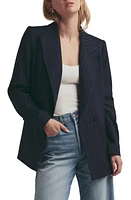 Favorite Daughter The Suits You Chalk Stripe Blazer Navy Pinstripe at Nordstrom,