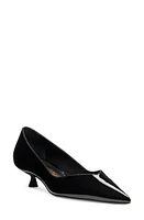 Stuart Weitzman Eva Kitten Heel Pointed Toe Pump Black Patent at Nordstrom,