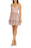 Dress the Population Marlow Fit & Flare Minidress Fuchsia Multi at Nordstrom,