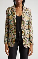 Etro Paisley Print Silk Twill Blazer On Black Base at Nordstrom, Us