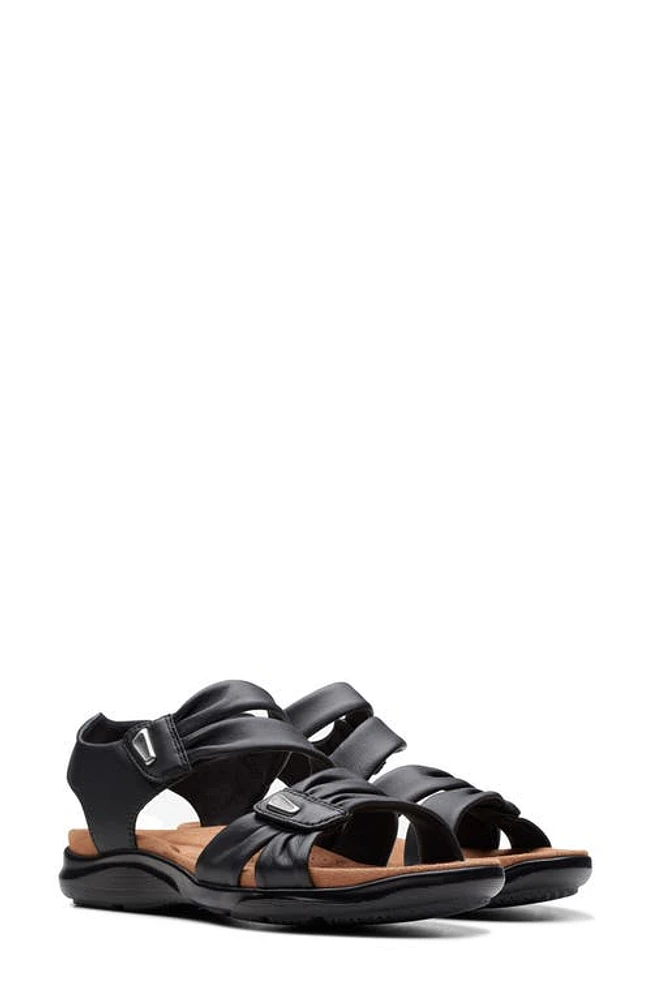 Clarks(r) Kitly Ave Sandal Black Leather at Nordstrom,