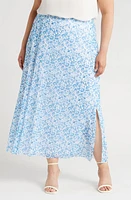 halogen(r) Printed Maxi Skirt Blue/Bright White at Nordstrom,