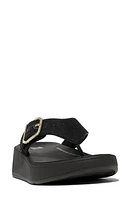 FitFlop F-Mode Buckle Shimmerlux Platform Wedge Flip Flop at Nordstrom,