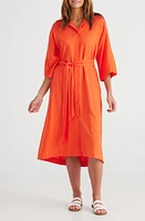 Brave+True Monica Linen Blend Shirtdress Mandarin at Nordstrom,