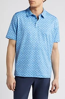 Johnston & Murphy XC4 Airplane Print Performance Polo Blue at Nordstrom, R