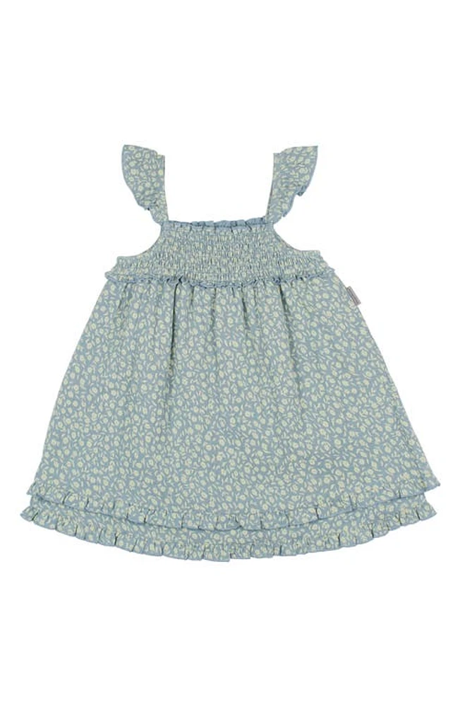 L'Ovedbaby Organic Cotton Muslin Dress in Lagoon Floral at Nordstrom, Size 12-18M