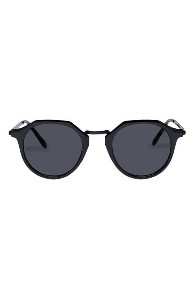 AIRE Taures 47mm Round Sunglasses in Black /Smoke Mono at Nordstrom