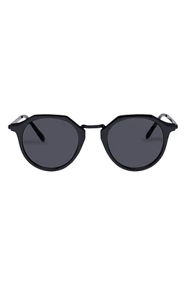 AIRE Taures 47mm Round Sunglasses in Black /Smoke Mono at Nordstrom