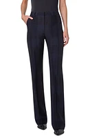 Akris Marilyn Black Watch Tartan Cotton & Silk Seersucker Bootcut Pants Navy at Nordstrom,