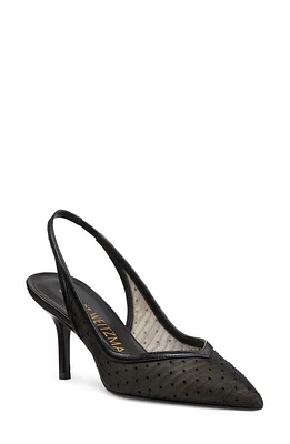 Stuart Weitzman Eva 75 Pointed Toe Slingback Pump Black at Nordstrom,