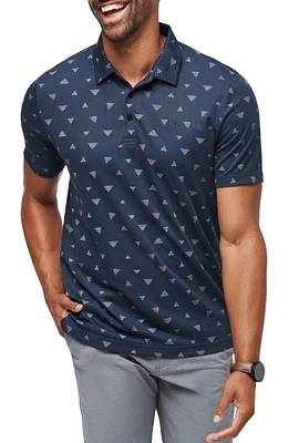 TravisMathew Home Break Geo Print Piqué Polo Total Eclipse at Nordstrom,