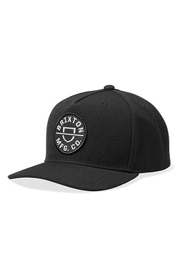 Brixton Crest x MP Snapback Baseball Cap in Black at Nordstrom