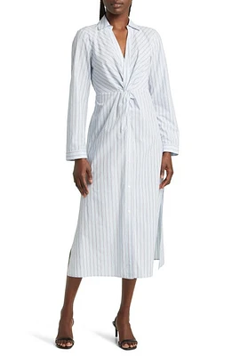 Rails Irie Stripe Long Sleeve Cotton Blend Midi Shirtdress Hampton at Nordstrom,