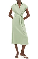 MANGO Faux Wrap Midi Dress Green Apple at Nordstrom,