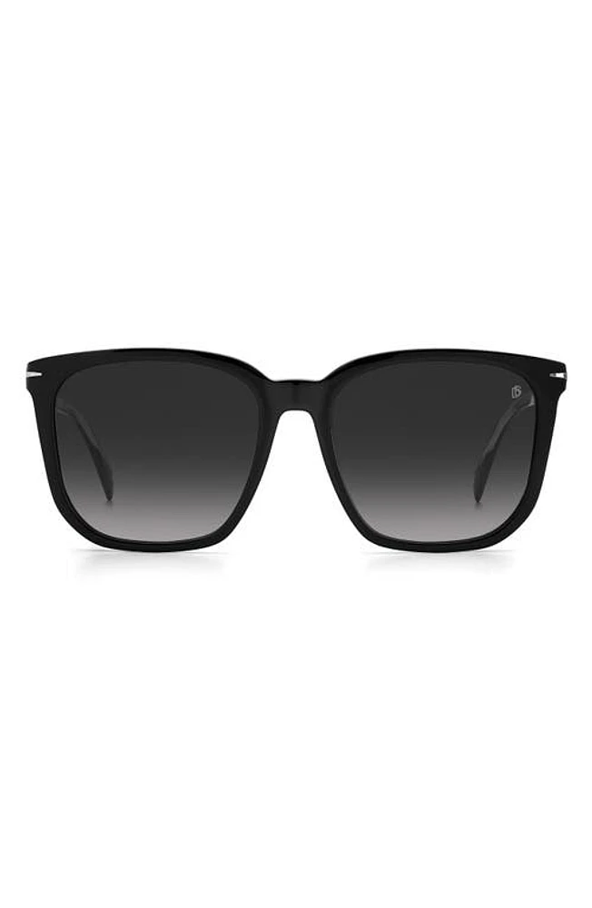 David Beckham Eyewear David Beckham 57mm Square Sunglasses in Black at Nordstrom