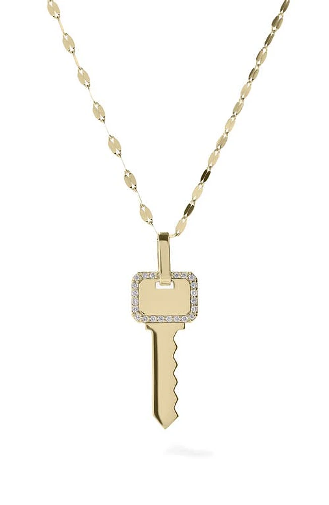 Lana Diamond Key Necklace in Yellow Gold at Nordstrom, Size 18