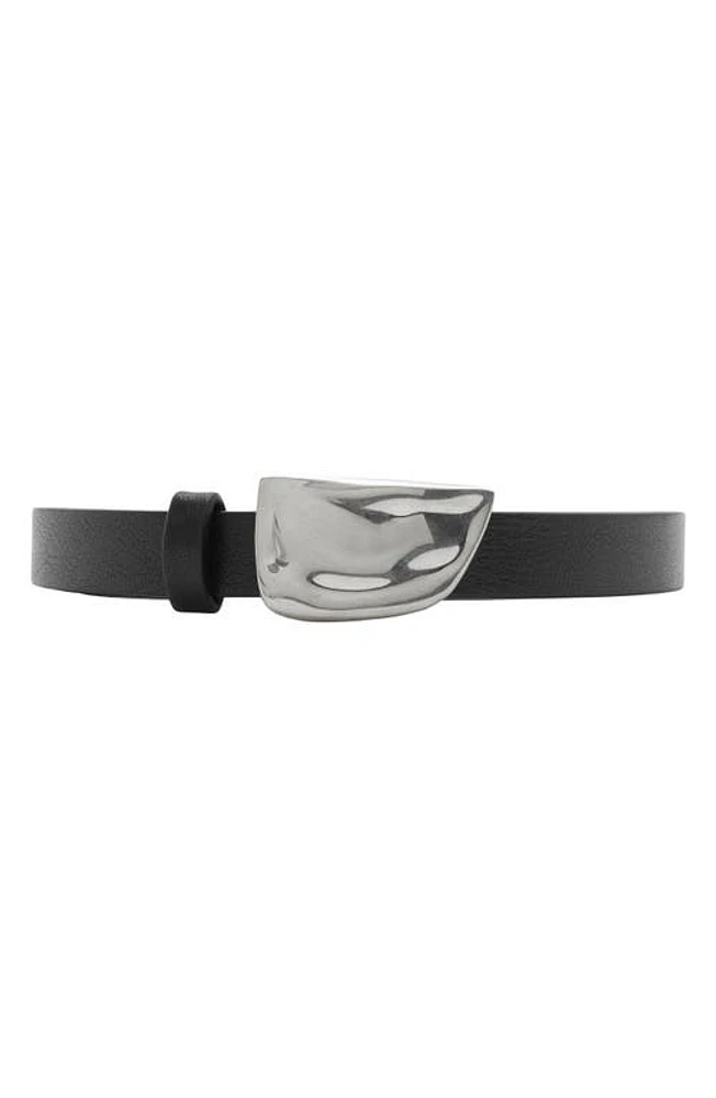 burberry Shield Buckle Leather Belt Black at Nordstrom,