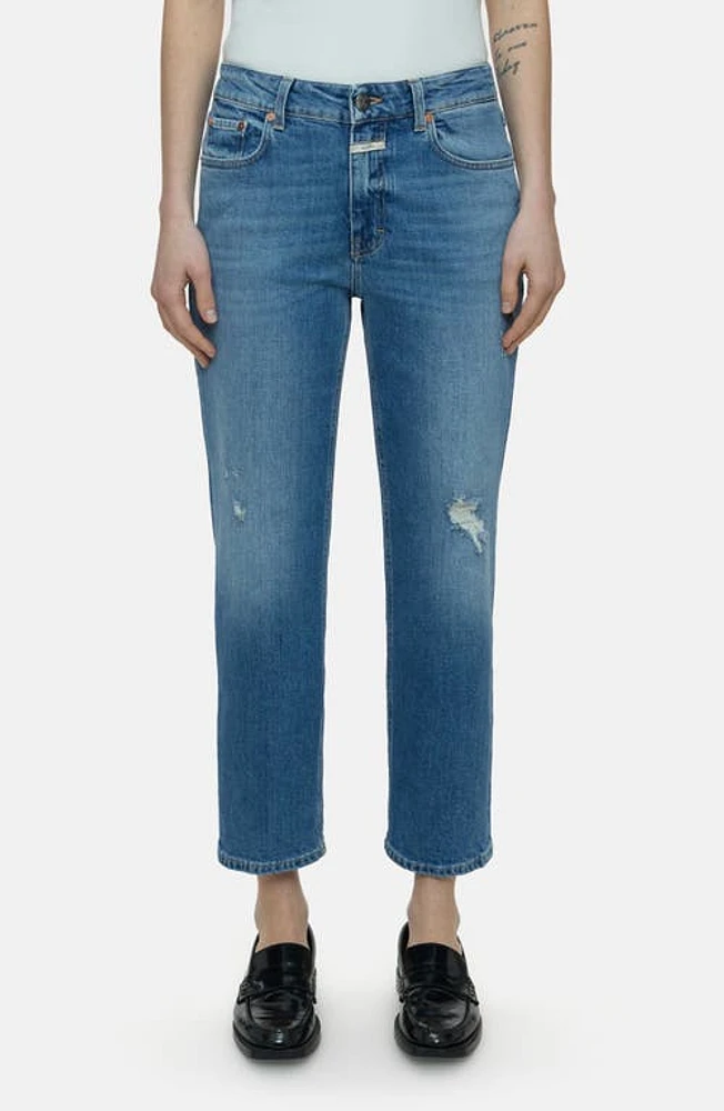 Closed Milo High Waist Ankle Slim Organic Cotton Jeans Mid Blue at Nordstrom,